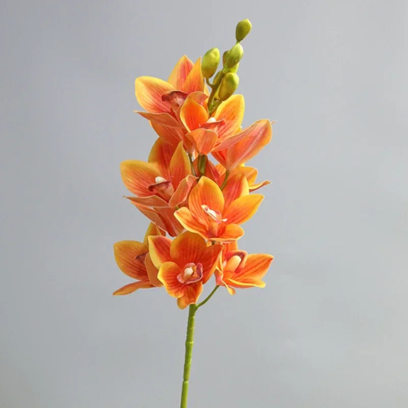 Realistic cymbidium artificial flowers from New Zealand, lifelike orchid decoration