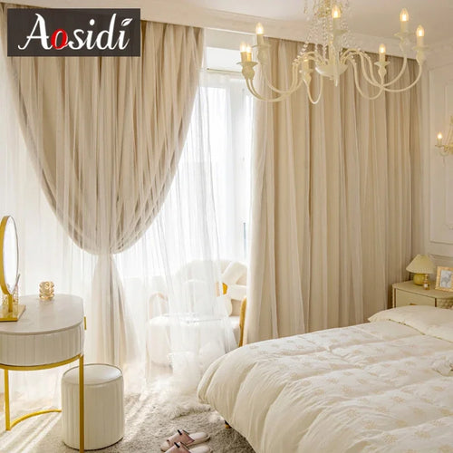 Rideau occultant double couche style japonais pour chambre - vue 4 sur 7