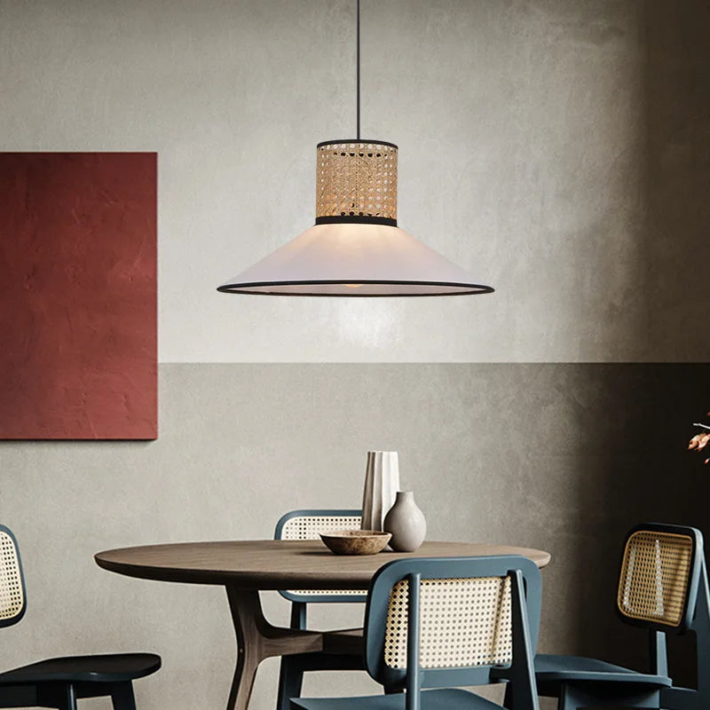lampes suspendues en bambou japonais style nordique simple et créatif - vue 4 sur 8