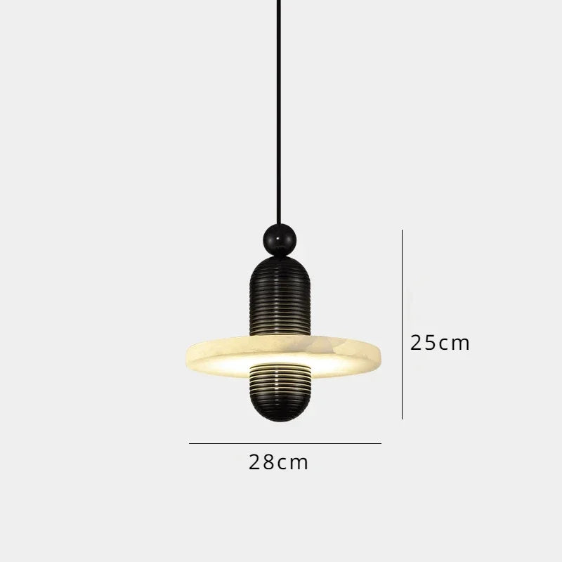 lustre en marbre et métal pour décoration nordique élégante - vue 9 sur 14