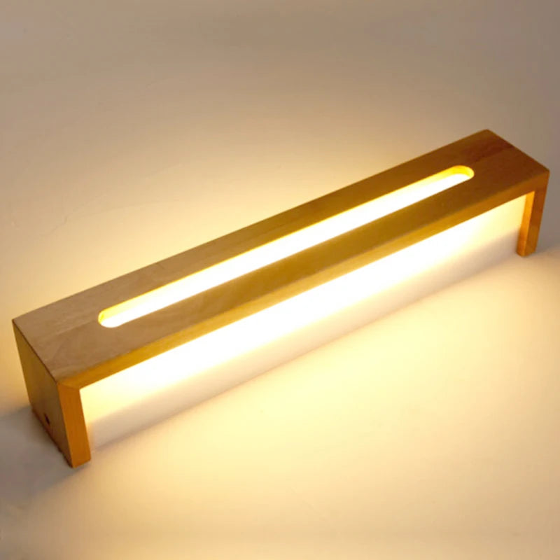 Applique murale LED en bois massif à longue bande de style nordique - vue 2 sur 9