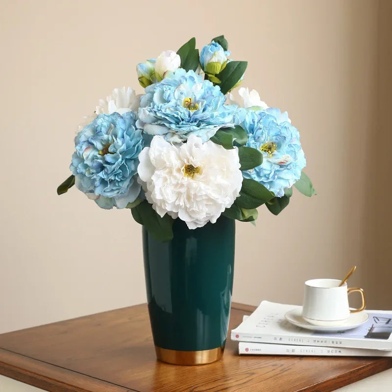 plante artificielle pivoine en soie pour décoration intérieure fleurs réalistes