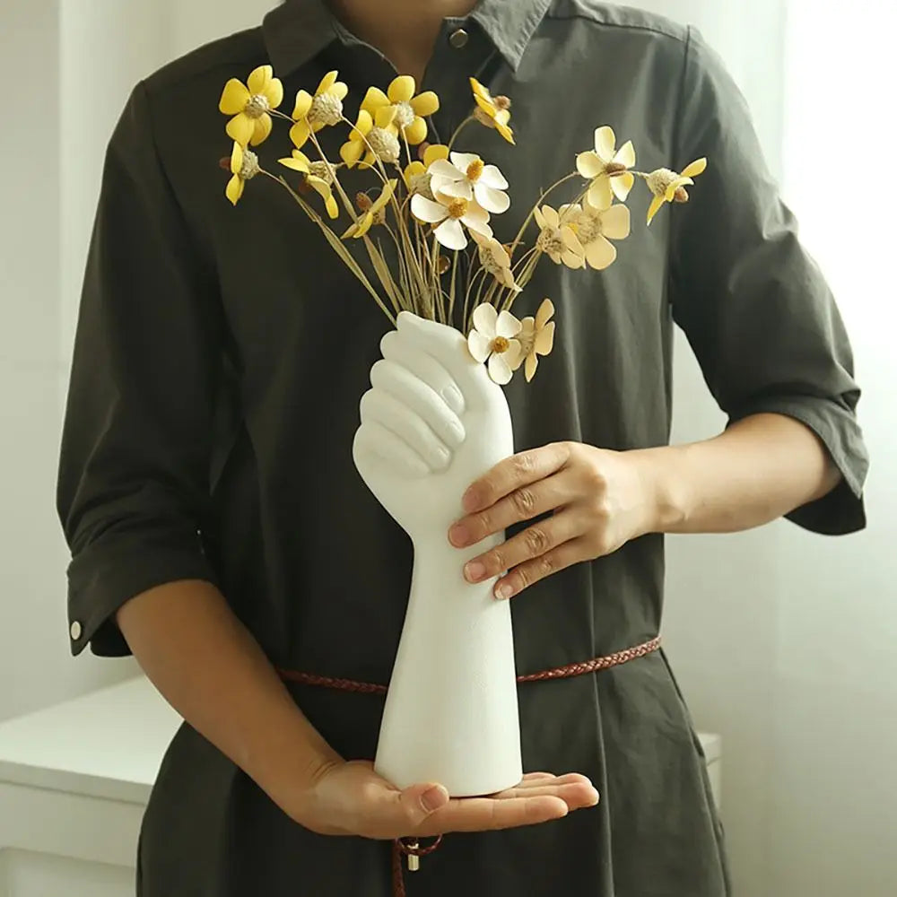 vase à fleurs décoratif en résine et céramique pour décoration intérieure - vue 6 sur 7