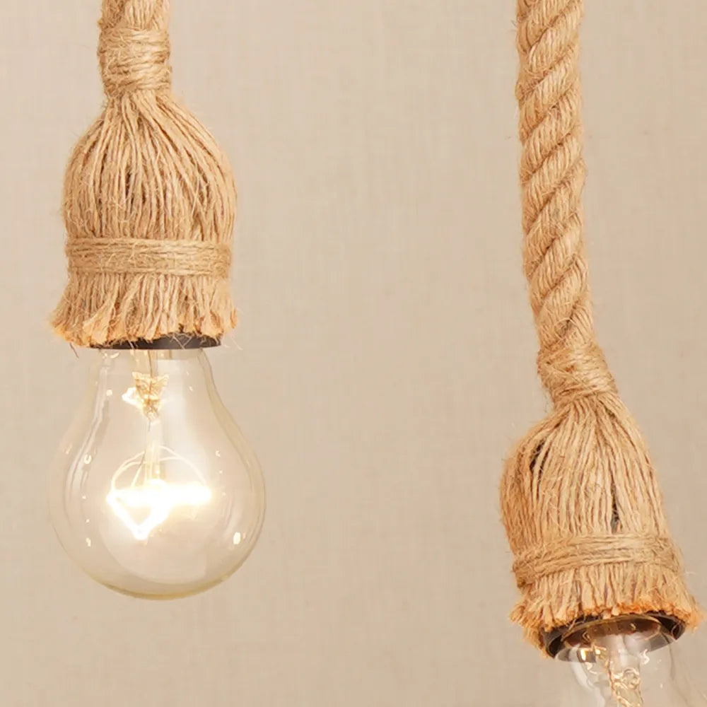 Suspension vintage en corde de chanvre