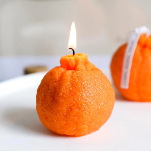 1Pc Soy Wax Candles Creative Orange Lemon Cheese Scented Candle, Home Table Dinner Decoration Aromatherapy Candle, Photo Props - vue 2 sur 10