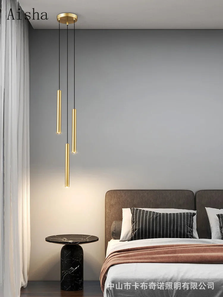 Minimalist copper pendant light for elegant interior decor - vue 4 sur 12