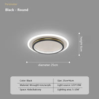 Plafond moderne à LEDs lumières pour l'entrée de la maison luminaires d'intérieur avec abat-jour en cristal lumières rondes carrées Luminaria