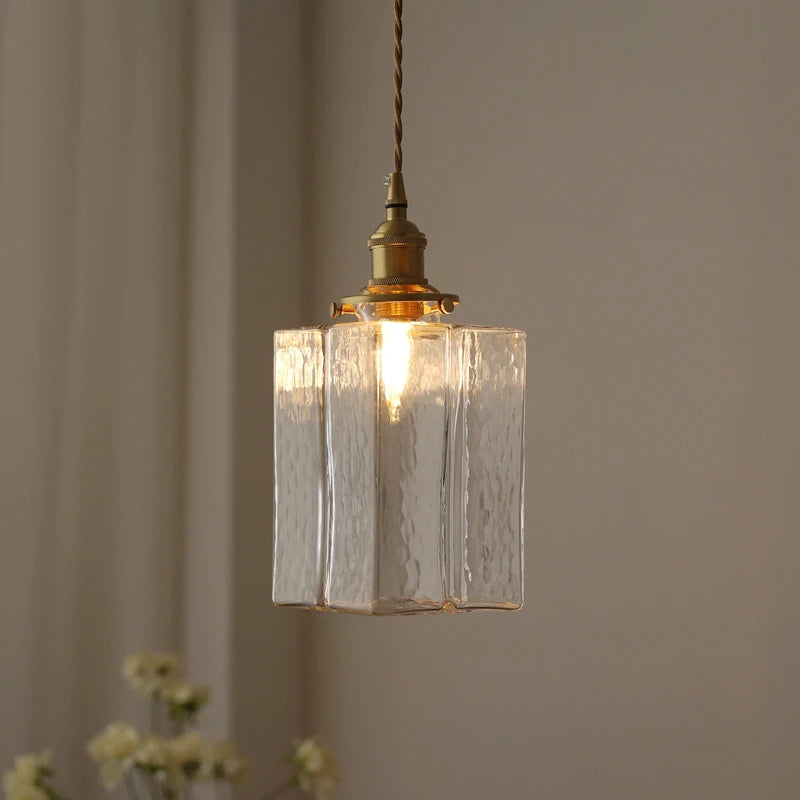 lustre japonais en verre minimaliste moderne avec éclairage led - vue 5 sur 9