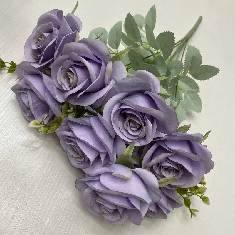 bouquet de roses artificielles en soie décoration florale élégante - vue 14 sur 15