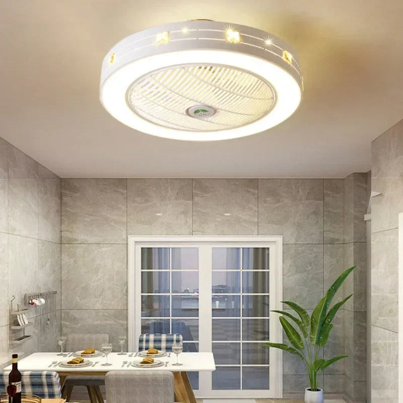 ventilateur de plafond moderne avec lumière led et télécommande - vue 4 sur 12