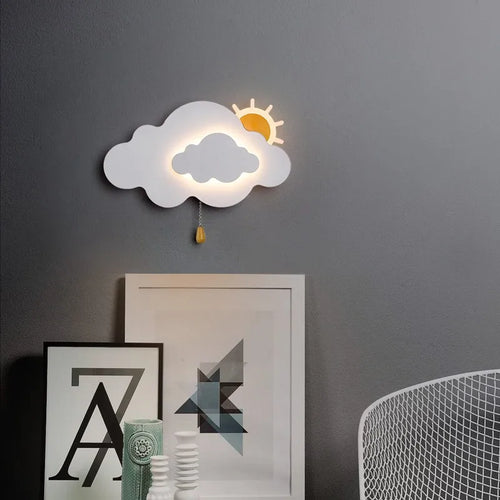 Modern minimalist cloud wall lamp for children's bedside - vue 6 sur 9