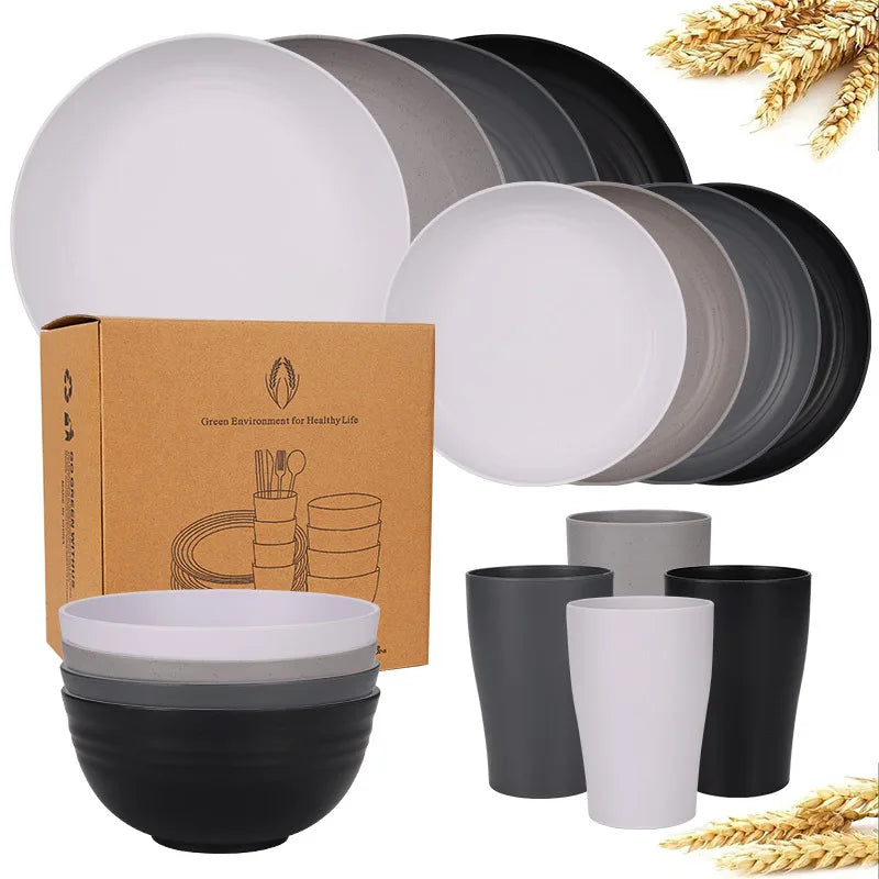 Service de table paille de ble incassable camping
