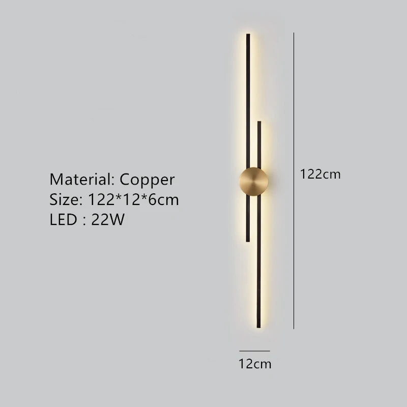 minimalist brass LED wall light for restaurant and aisle - vue 14 sur 18