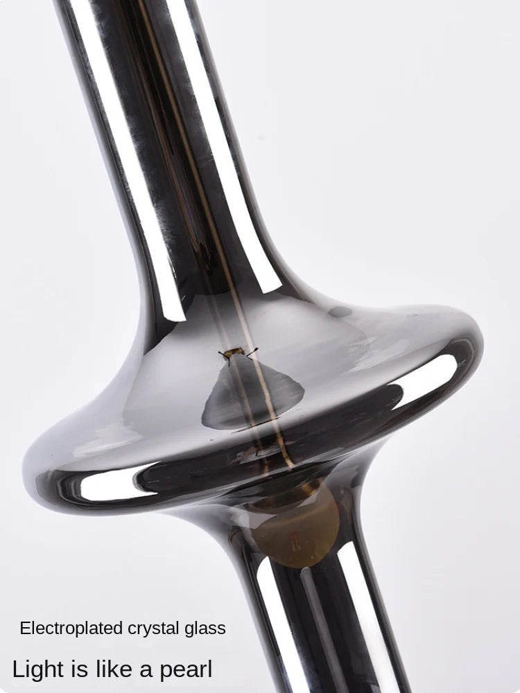 lustre en verre à joint en bambou créatif pour décoration intérieure - vue 6 sur 12