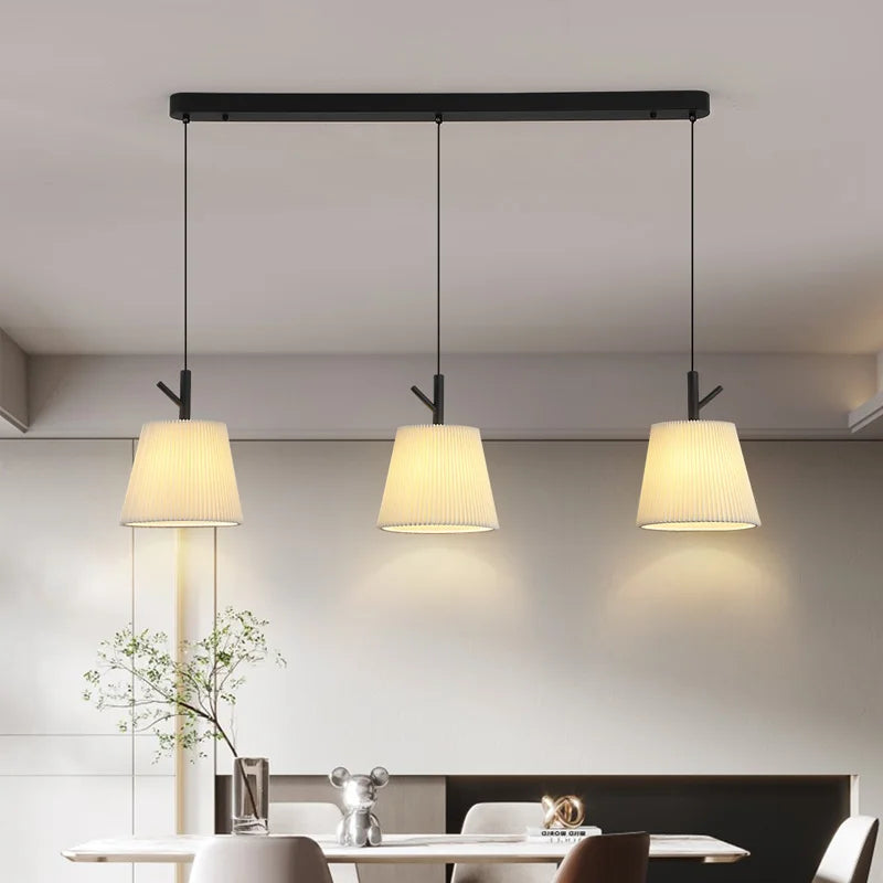 lustre en tissu plissé pour décoration intérieure moderne - vue 5 sur 8