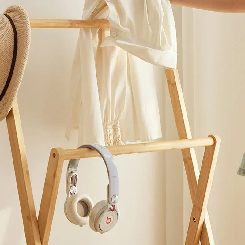 porte-manteau pliable avec étagère de rangement multifonctionnel - vue 5 sur 10