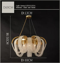 2024Luxury Tassel Crystal Chandelier for Living Room Restaurant Dinning Room Bedroom Hotel Decor Lustre Designer Lamp in Stock