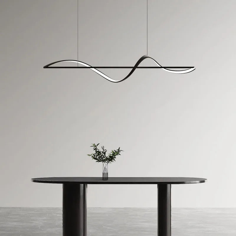 lustre moderne de restaurant bande longue minimaliste nouvelle collection 2023 - vue 3 sur 8