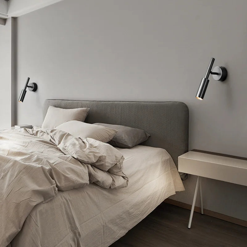 Applique murale led en laiton avec variateur rotatif pour lecture