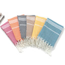serviette de plage turque coton rayures franges absorbante