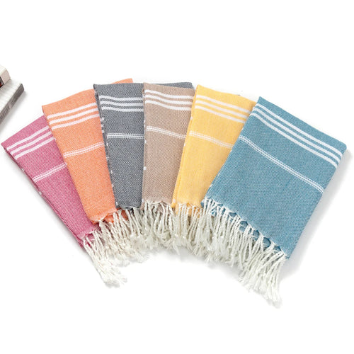 Serviette de plage turque rayée à franges coton