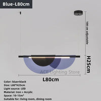 Lustre acrylique moderne nordique Led en verre coloré