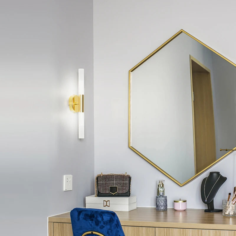 Applique murale fer acrylique led miroir
