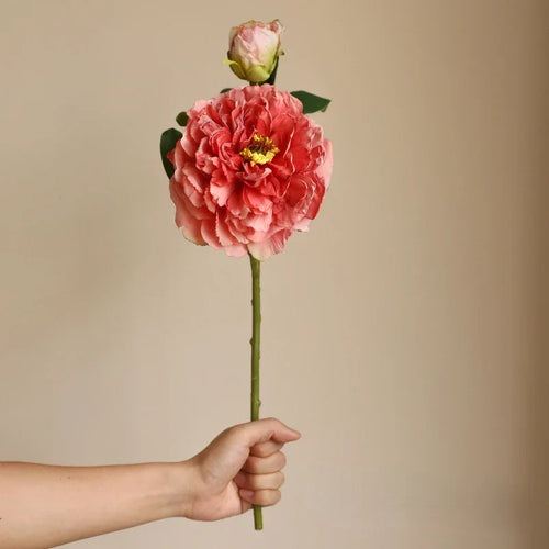 Artificial silk peony plant for interior decoration realistic flowers - vue 2 sur 12