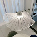 Nordic Acrylic Ceiling Chandeliers Straw Hat Hanging Light Suspension Pendant Lamps for Bedroom Living Dining Room