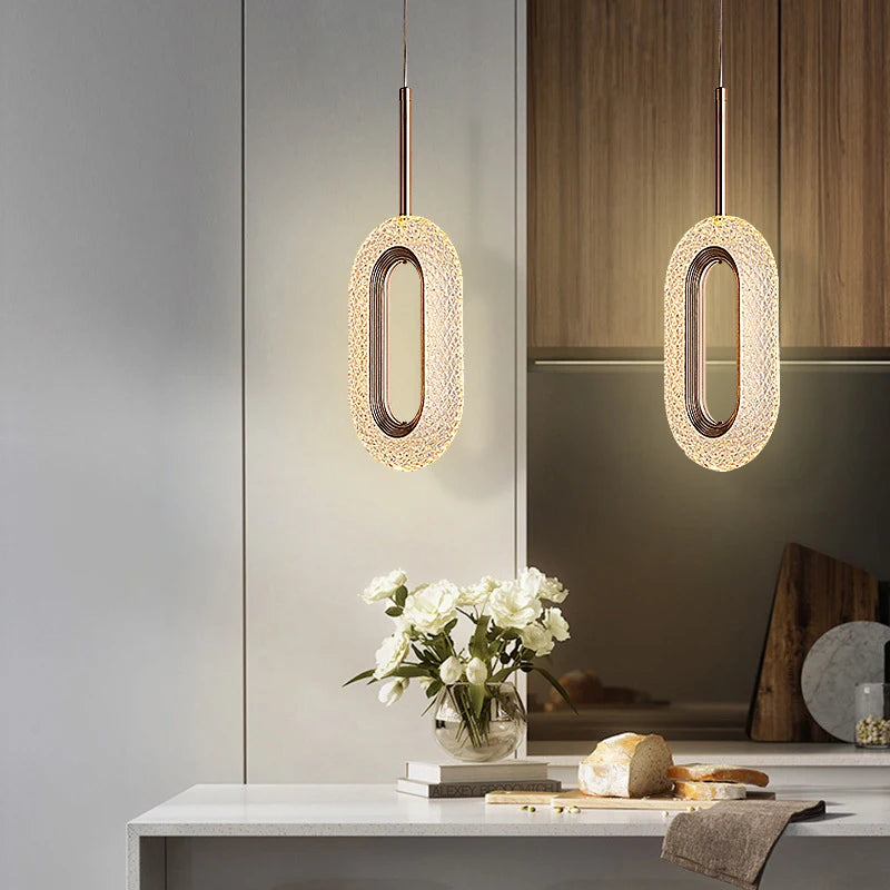 Plafond LED en cristal nordique lustre salon chambre chevet suspension lumières décor à la maison éclairage lampe suspendue pour plafond