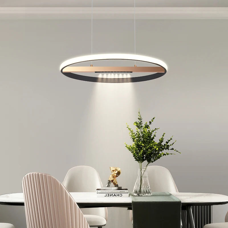 lustre moderne à anneau rond pour éclairage intérieur - vue 5 sur 11