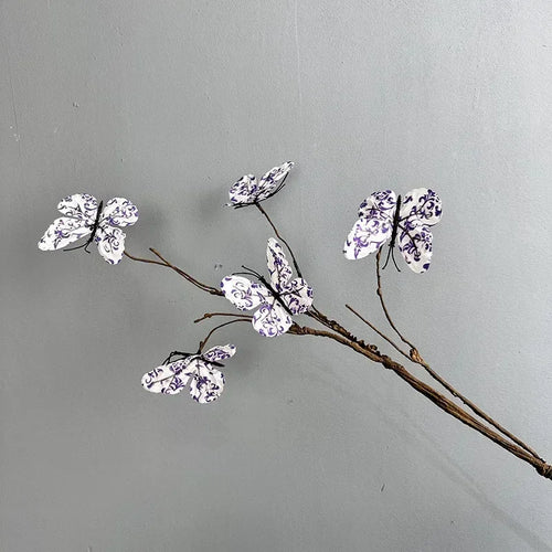 branche de papillon artificielle avec fausses fleurs décoratives pour jardin - vue 13 sur 13