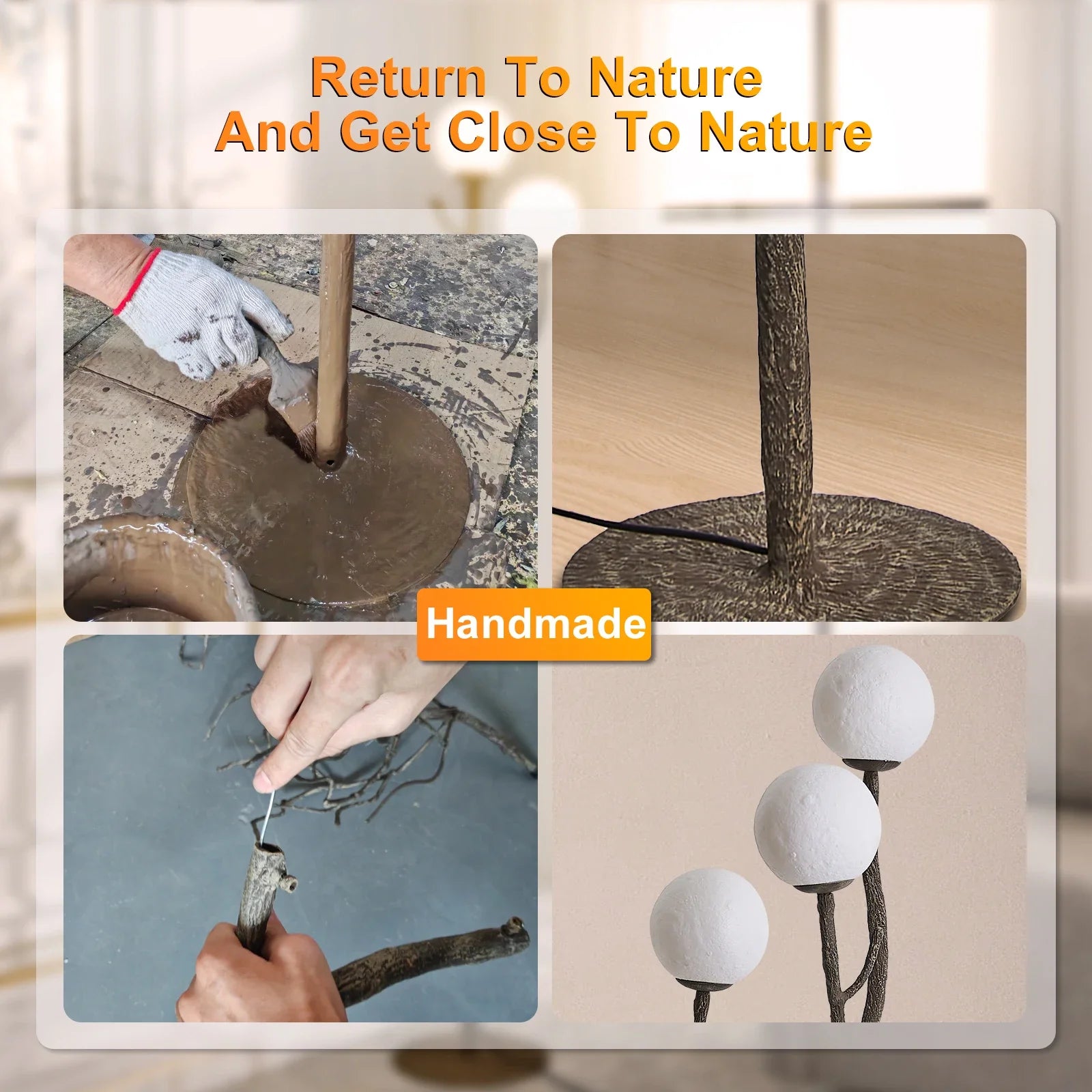 lampadaire en métal artisanal inspiré de la nature - vue 7 sur 7