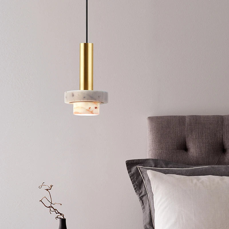 Suspension LED en marbre décorative pour divers espaces