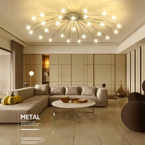 lustre moderne ciel étoile design intérieur lumineux décoratif