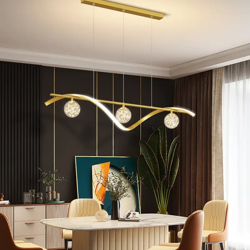 lustre led moderne minimaliste en verre pour restaurant - vue 4 sur 8