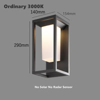 Solar wall light with motion sensor for outdoor use