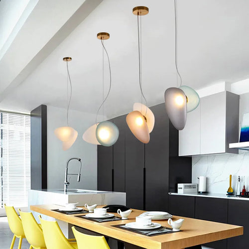 Nordic style coloured glass pendant light for modern decor - vue 4 sur 11