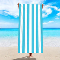 Minimalist striped beach towel quick drying and absorbent