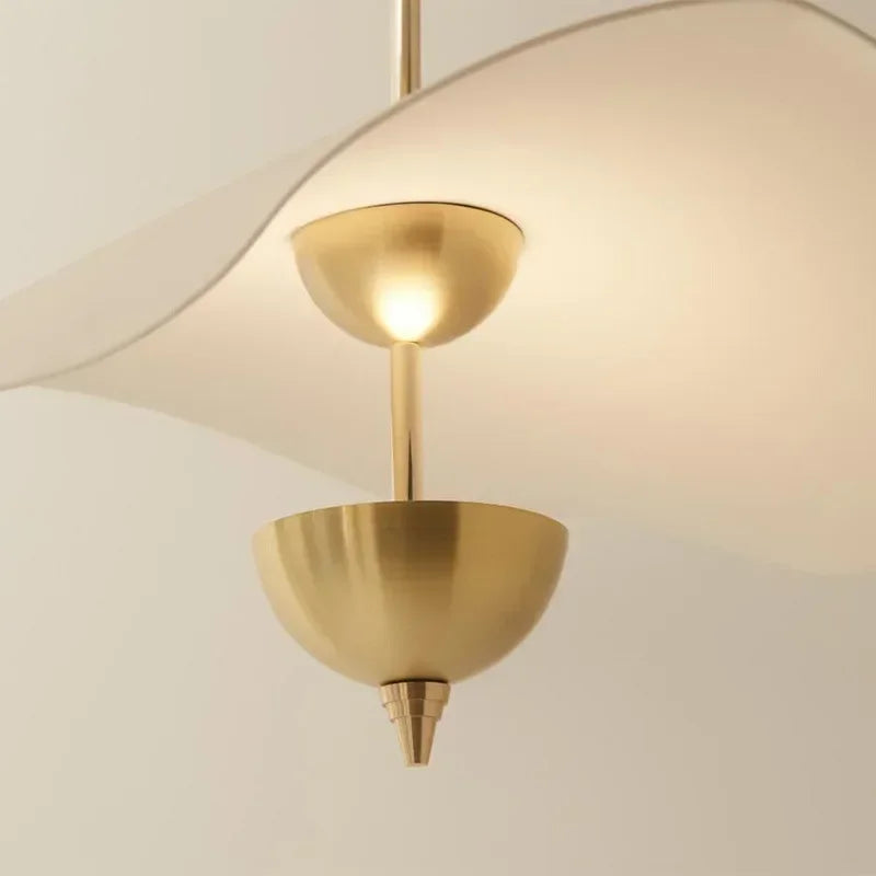 lustre nordique suspendu en acrylique art feuille de lotus moderne - vue 7 sur 11