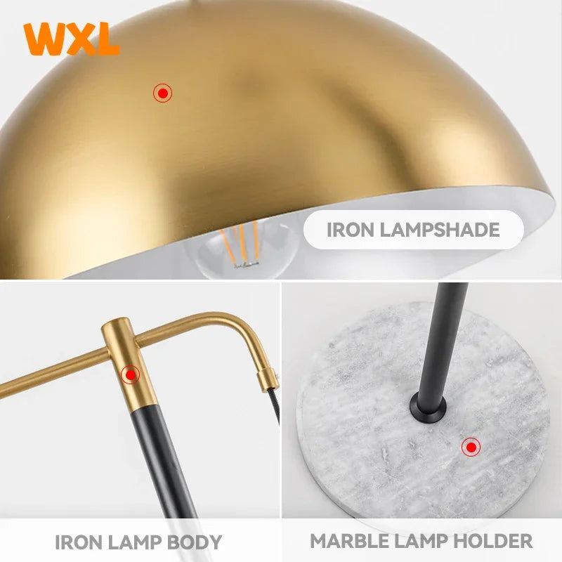 Modern marble LED floor lamp Creative living room, bedroom, study, hotel floor lamp Warm light bedside decorative lamp - vue 5 sur 7