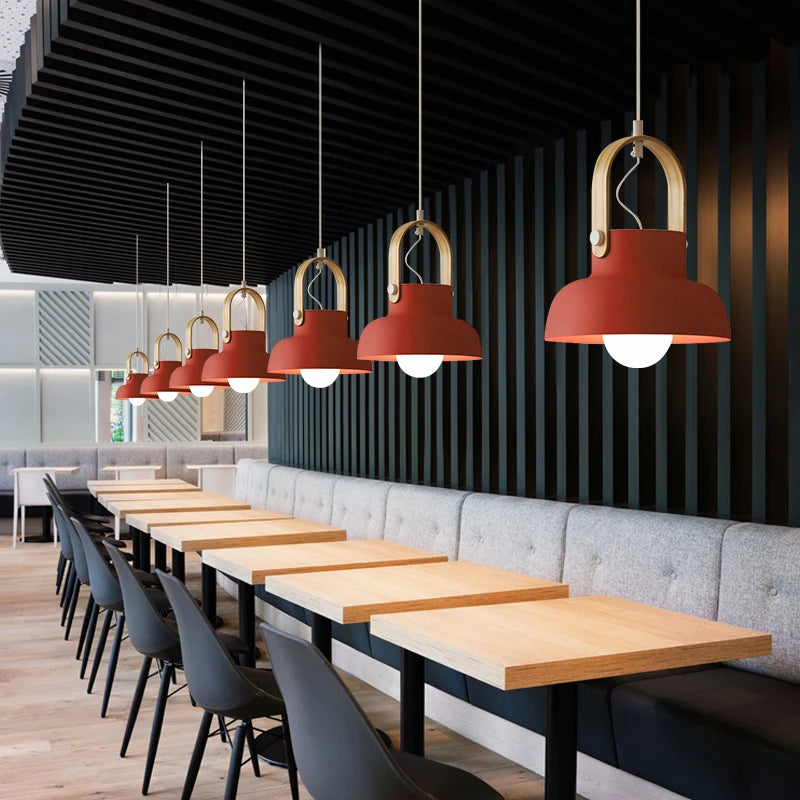 Nordique Loft LED fer suspension lumières Macaron Restaurant chambre chambre suspension lampe maison intérieur cuisine luminaires Luminaire - vue 3 sur 24