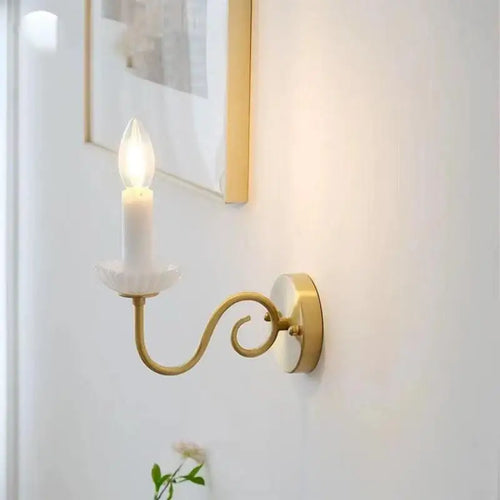 applique murale en céramique luxe style français rétro avec lumière LED - vue 5 sur 11