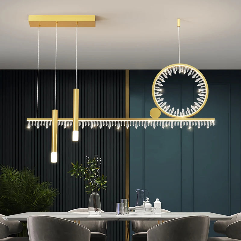 plafonnier led en cristal au design nordique moderne et luxueux - vue 2 sur 8