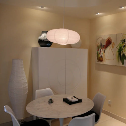 lustre sphérique en papier japonais forme de lune éclairage intérieur
