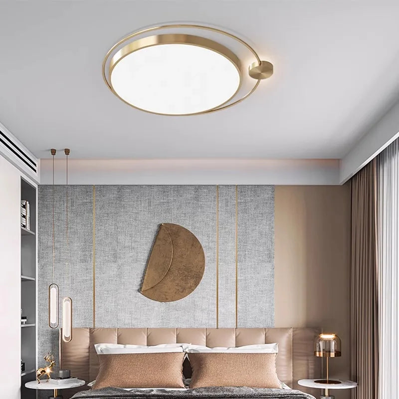 lustre de mode 	 en laiton avec led - vue 4 sur 8