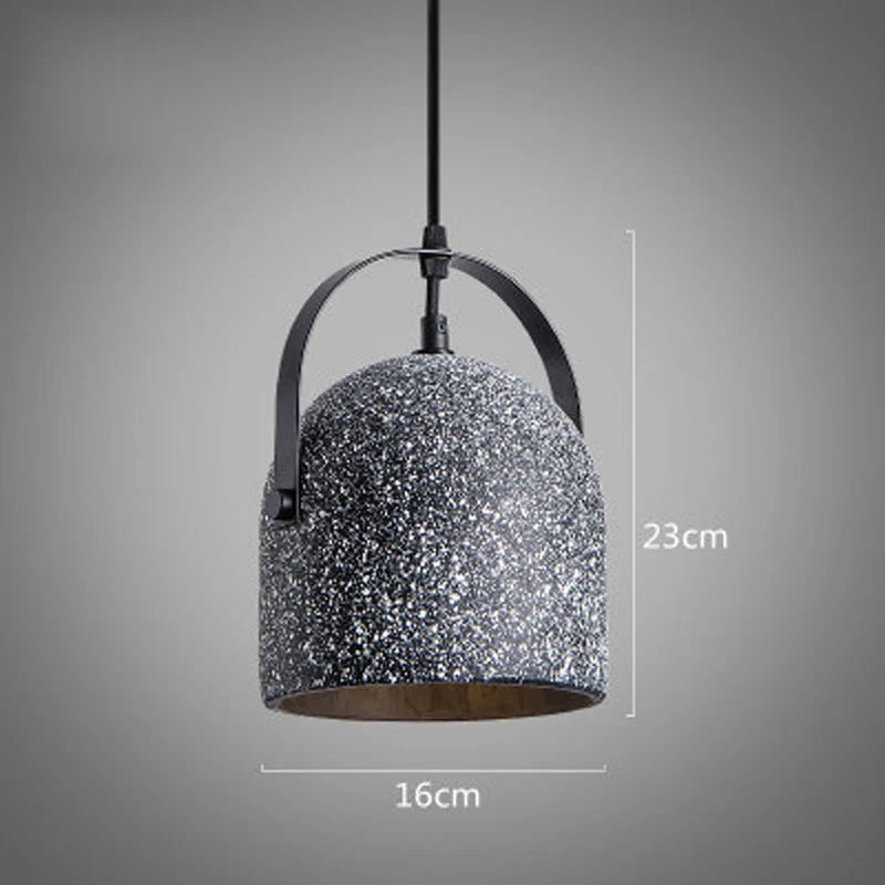 suspension en béton design abat-jour terrazzo style industriel créatif - vue 9 sur 9