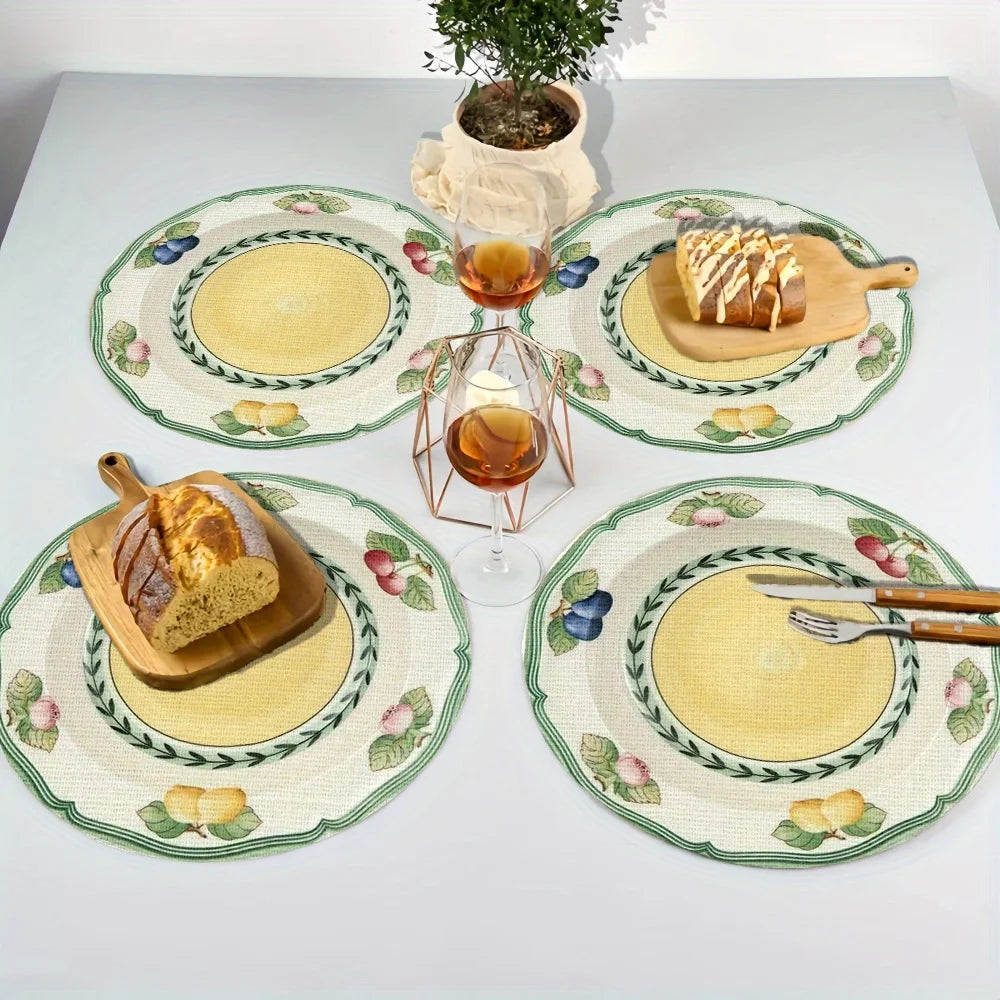 set de table motif fruits fleurs style champetre - vue 5 sur 8