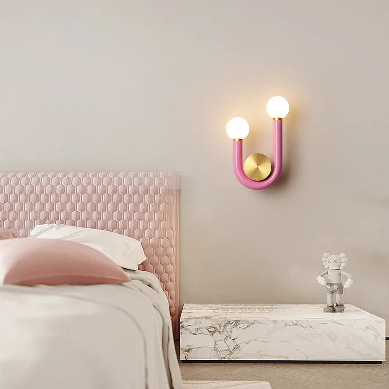 applique murale en métal nordique avec tube en u pour éclairage intérieur - vue 5 sur 11