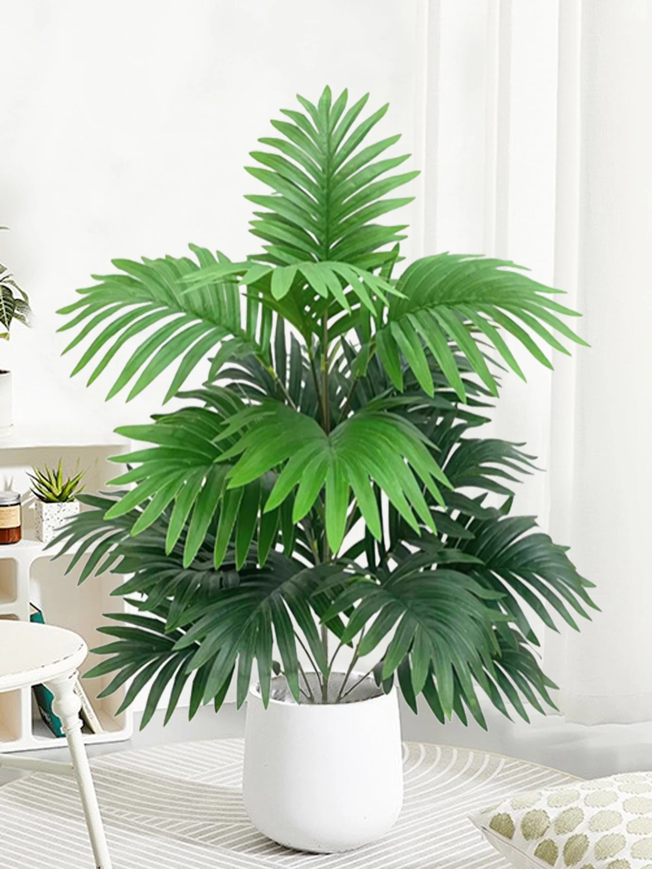 palmier artificiel avec feuilles tropicales pour décoration intérieure - vue 6 sur 8